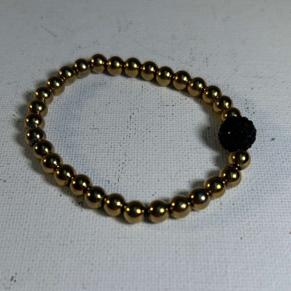 Rustic Cuff Gold Beaded Bracelet